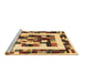 Sideview of Machine Washable Abstract Brown Contemporary Rug, wshcon1629brn