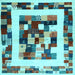 Square Abstract Light Blue Contemporary Rug, con1629lblu