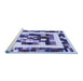 Sideview of Machine Washable Abstract Blue Contemporary Rug, wshcon1629blu