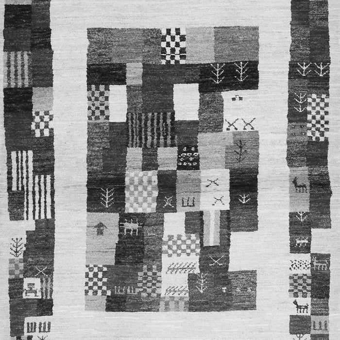 Abstract Gray Contemporary Rug, con1629gry