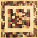 Square Abstract Brown Contemporary Rug, con1629brn