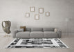 Machine Washable Abstract Gray Contemporary Rug in a Living Room,, wshcon1629gry