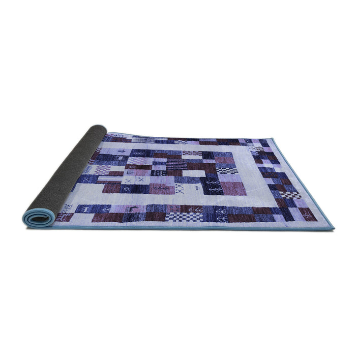Sideview of Abstract Blue Contemporary Rug, con1629blu