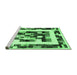 Sideview of Machine Washable Abstract Emerald Green Contemporary Area Rugs, wshcon1629emgrn