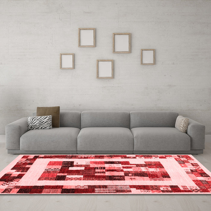 Contemporary Red Washable Rugs