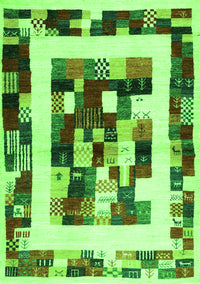 Abstract Green Contemporary Rug, con1629grn