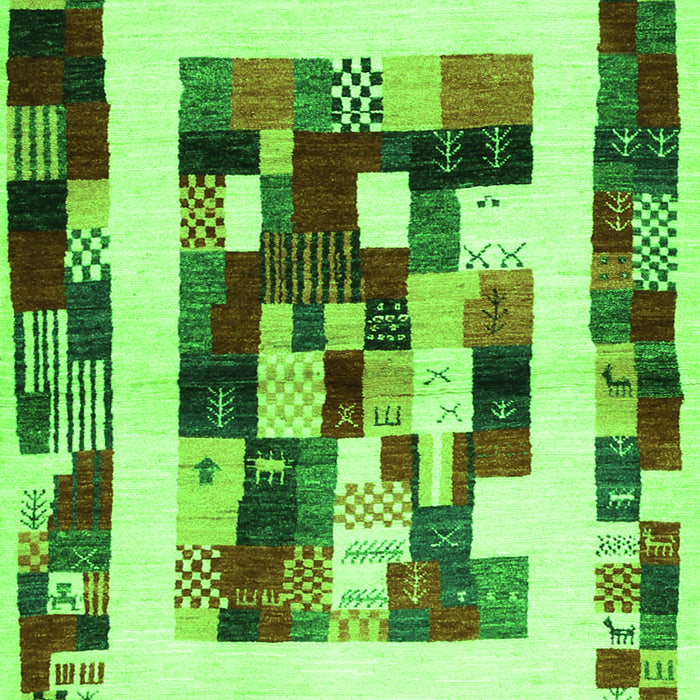 Abstract Green Contemporary Rug, con1629grn