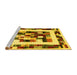 Sideview of Machine Washable Abstract Yellow Contemporary Rug, wshcon1629yw