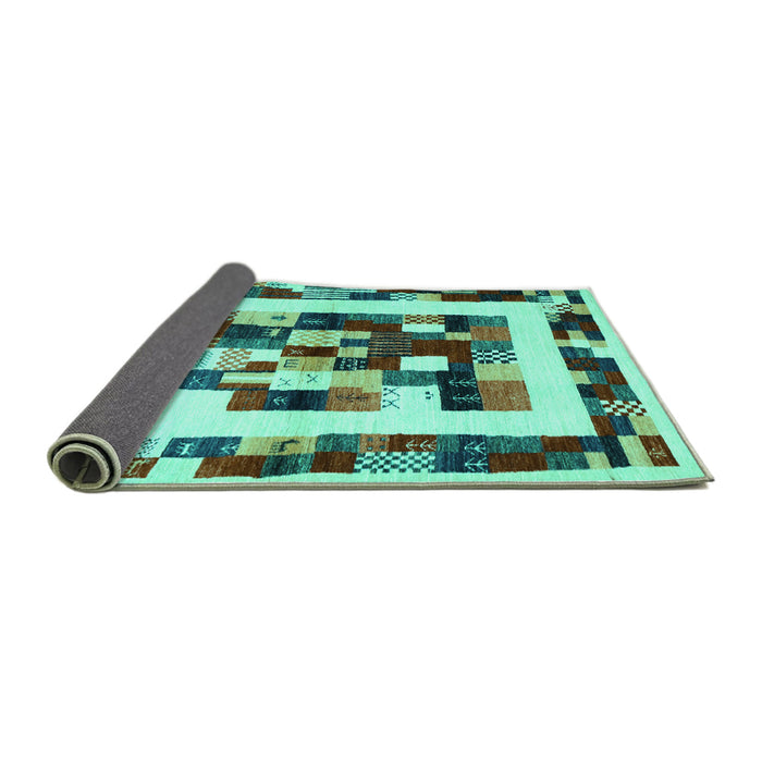 Sideview of Abstract Turquoise Contemporary Rug, con1629turq