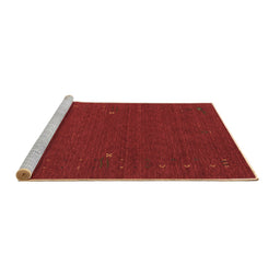 Sideview of Machine Washable Abstract Brown Contemporary Rug, wshcon162brn