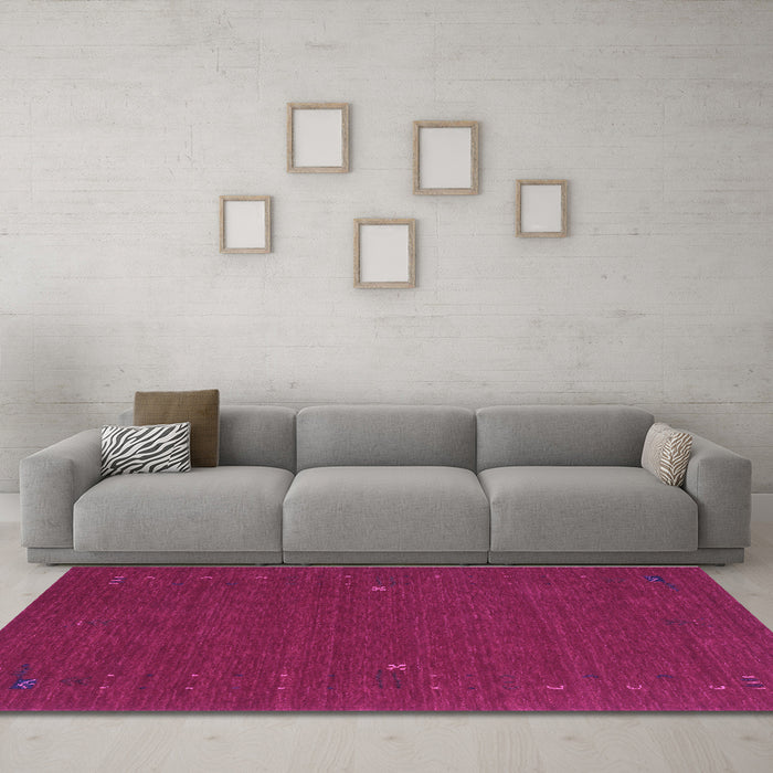 Machine Washable Abstract Purple Contemporary Area Rugs in a Living Room, wshcon162pur