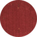 Round Abstract Brown Contemporary Rug, con162brn