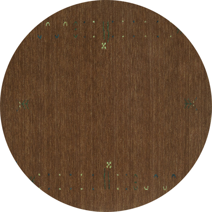 Round Abstract Turquoise Contemporary Rug, con162turq