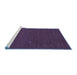 Sideview of Machine Washable Abstract Blue Contemporary Rug, wshcon162blu