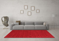 Machine Washable Abstract Red Contemporary Rug, wshcon162red