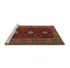 Serging Thickness of Machine Washable Contemporary Sepia Brown Rug, wshcon1630