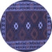 Round Oriental Blue Traditional Rug, con1630blu