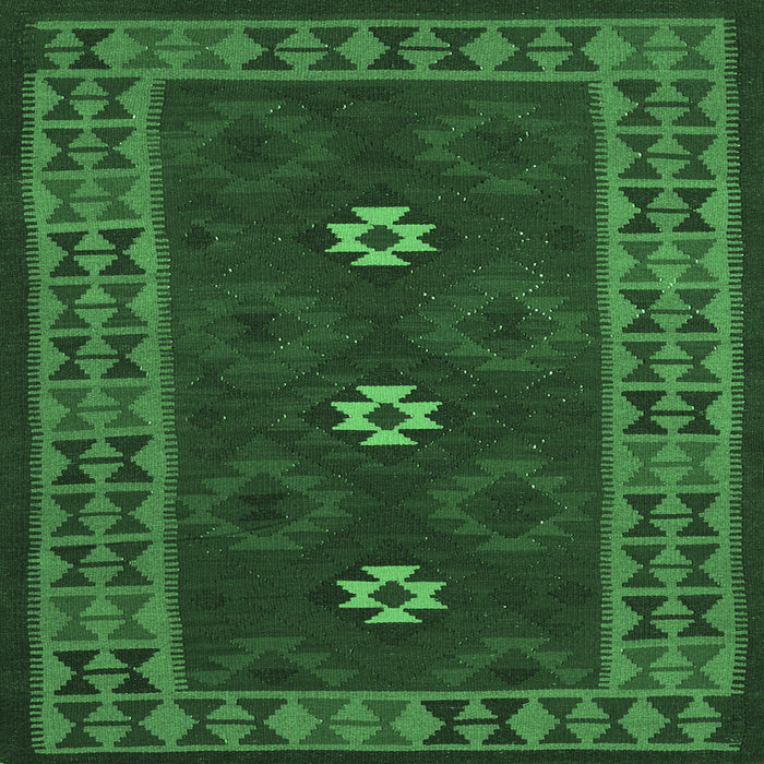 Square Oriental Emerald Green Traditional Rug, con1630emgrn