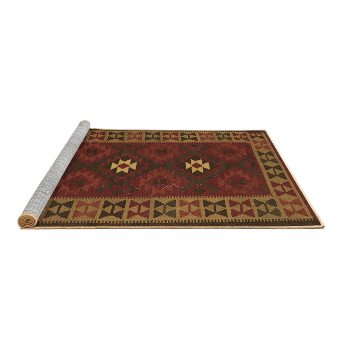 Sideview of Machine Washable Oriental Brown Traditional Rug, wshcon1630brn