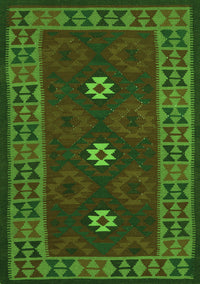 Oriental Green Traditional Rug, con1630grn