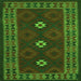 Round Machine Washable Oriental Green Traditional Area Rugs, wshcon1630grn