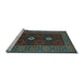 Sideview of Machine Washable Oriental Light Blue Traditional Rug, wshcon1630lblu