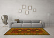 Machine Washable Oriental Yellow Traditional Rug in a Living Room, wshcon1630yw