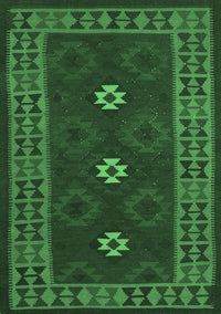 Oriental Emerald Green Traditional Rug, con1630emgrn