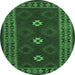 Round Oriental Emerald Green Traditional Rug, con1630emgrn