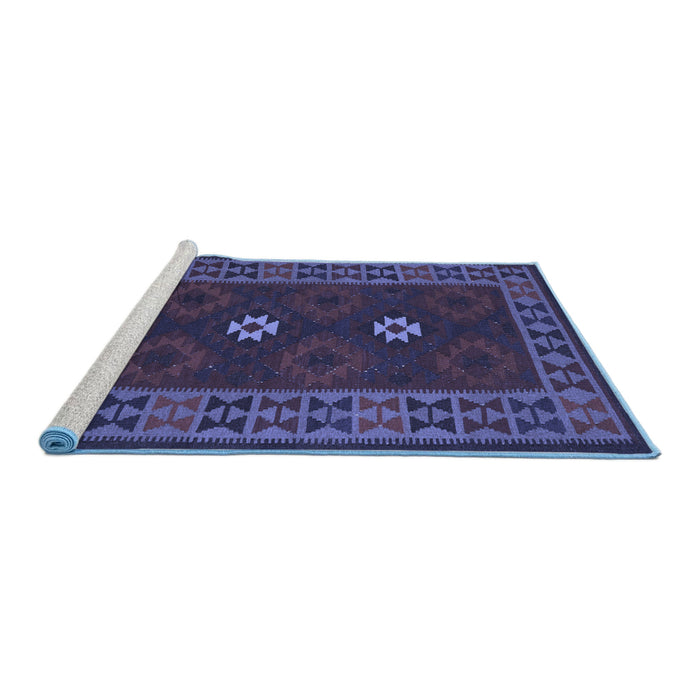 Sideview of Machine Washable Oriental Blue Traditional Rug, wshcon1630blu