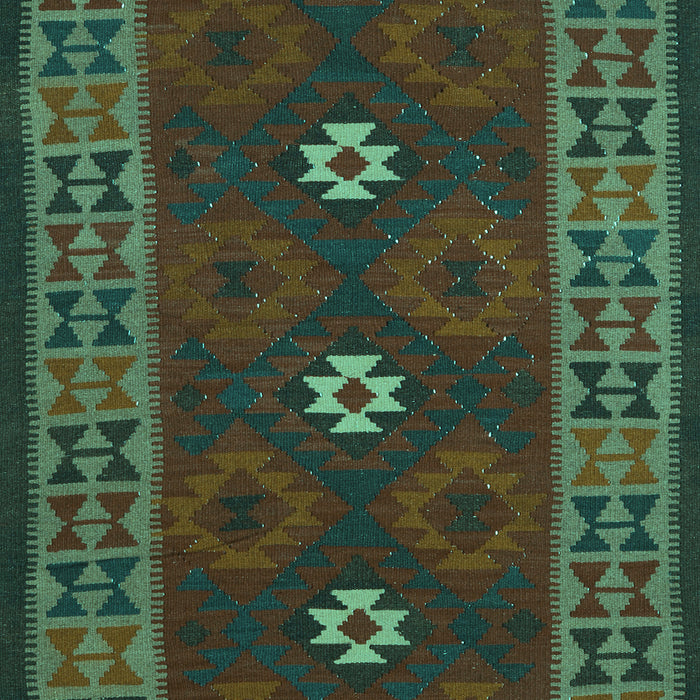 Machine Washable Oriental Turquoise Traditional Area Rugs, wshcon1630turq