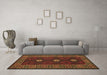 Machine Washable Oriental Brown Traditional Rug in a Living Room,, wshcon1630brn