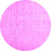 Round Solid Purple Modern Rug, con1631pur