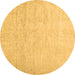 Round Solid Brown Modern Rug, con1631brn