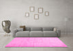 Machine Washable Solid Pink Modern Rug in a Living Room, wshcon1631pnk