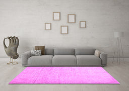 Machine Washable Solid Purple Modern Area Rugs in a Living Room, wshcon1631pur