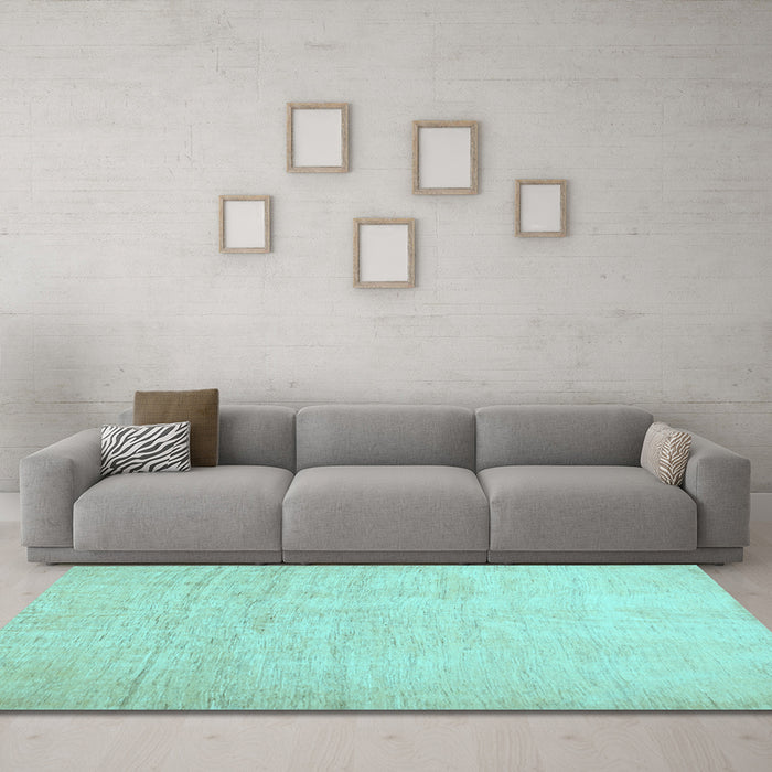 Machine Washable Solid Light Blue Modern Rug in a Living Room, wshcon1631lblu