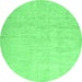 Round Solid Emerald Green Modern Rug, con1631emgrn