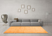Machine Washable Solid Orange Modern Area Rugs in a Living Room, wshcon1631org