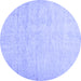 Round Solid Blue Modern Rug, con1631blu