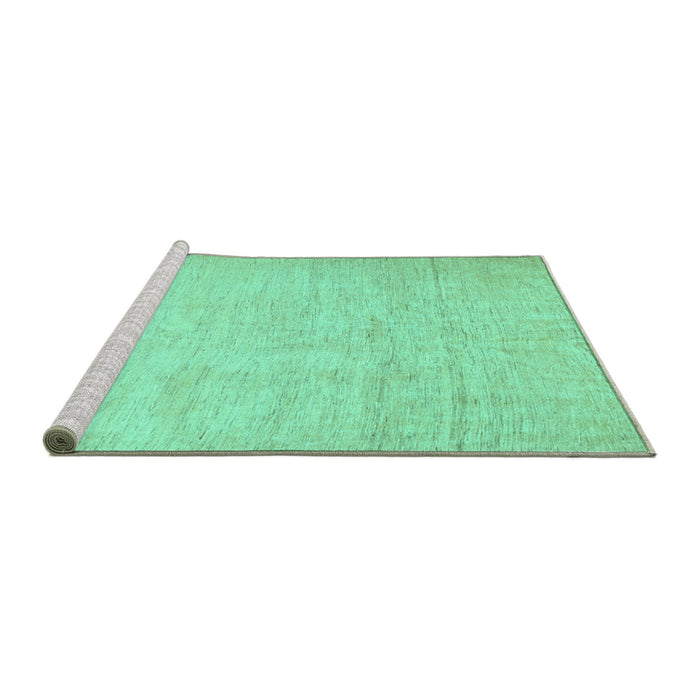 Sideview of Machine Washable Solid Turquoise Modern Area Rugs, wshcon1631turq