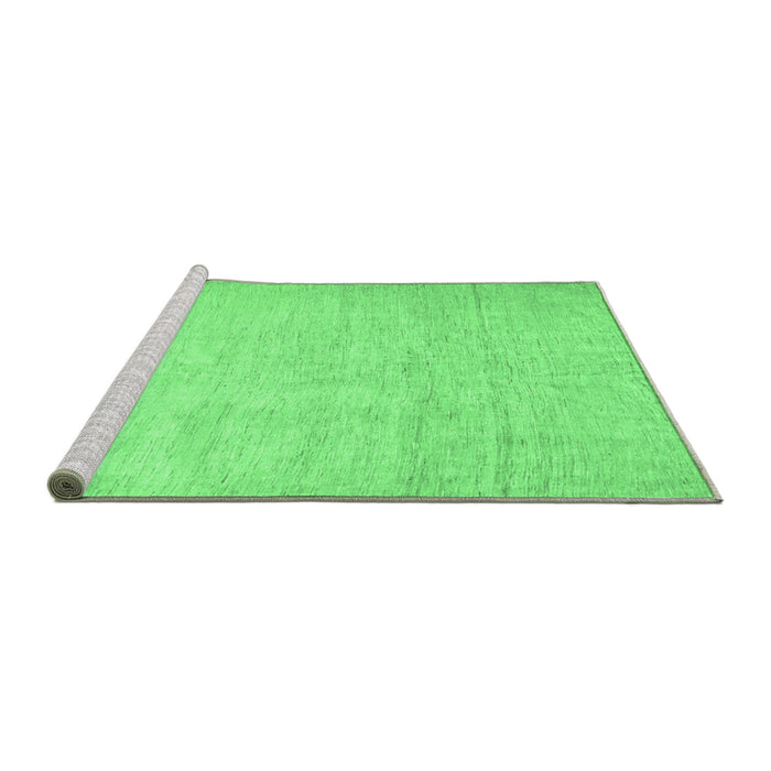 Sideview of Machine Washable Solid Emerald Green Modern Area Rugs, wshcon1631emgrn
