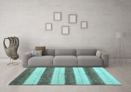 Machine Washable Abstract Light Blue Contemporary Rug in a Living Room, wshcon1632lblu