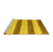 Sideview of Machine Washable Abstract Yellow Contemporary Rug, wshcon1632yw