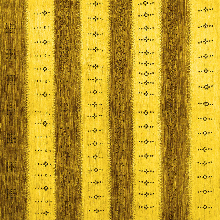 Square Machine Washable Abstract Yellow Contemporary Rug, wshcon1632yw