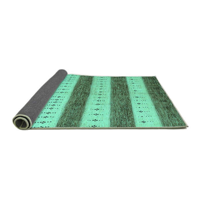 Sideview of Abstract Turquoise Contemporary Rug, con1632turq