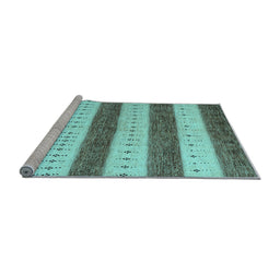 Sideview of Machine Washable Abstract Light Blue Contemporary Rug, wshcon1632lblu