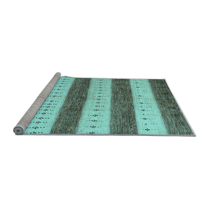 Sideview of Machine Washable Abstract Light Blue Contemporary Rug, wshcon1632lblu