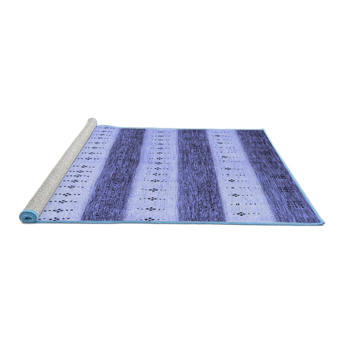 Sideview of Machine Washable Abstract Blue Contemporary Rug, wshcon1632blu