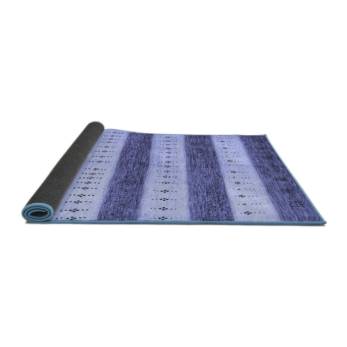Sideview of Abstract Blue Contemporary Rug, con1632blu
